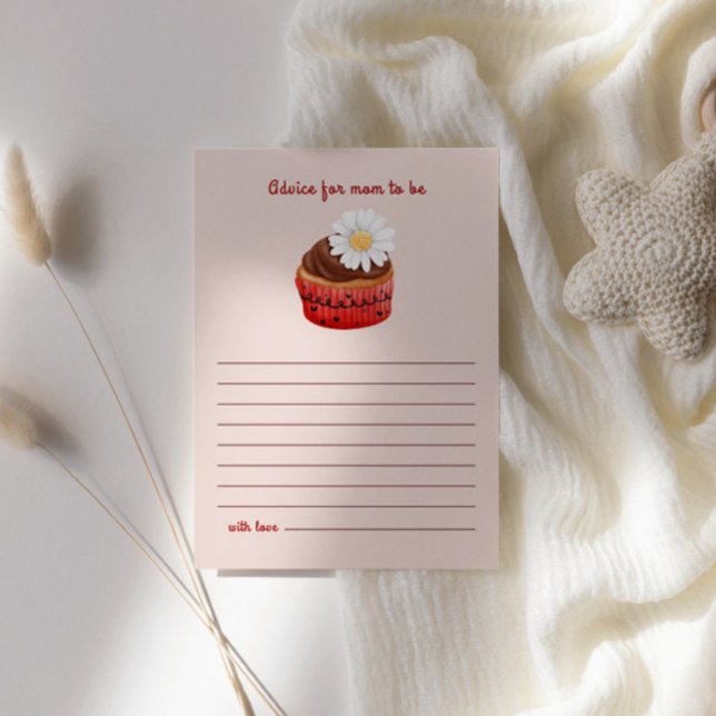 Niedliche Cupcake Blume Babyduschenempfehlung für  Begleitkarte (Von Creator hochgeladen)
