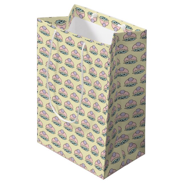 Niedliche Cupcake-Geschenktaschen Mittlere Geschenktüte (Vorderseite Schrägansicht)