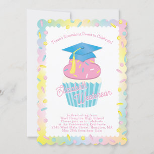Niedliche Cupcake Graduation Party Einladung