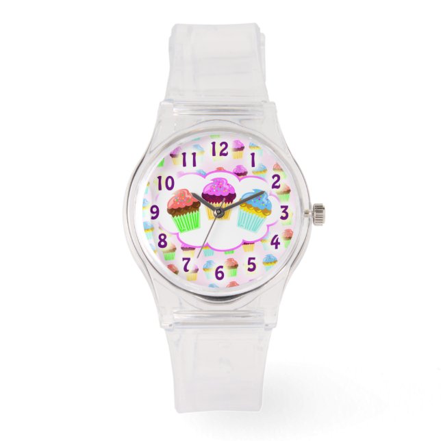 Niedliche Cupcake-Liebe Armbanduhr (Vorderseite)