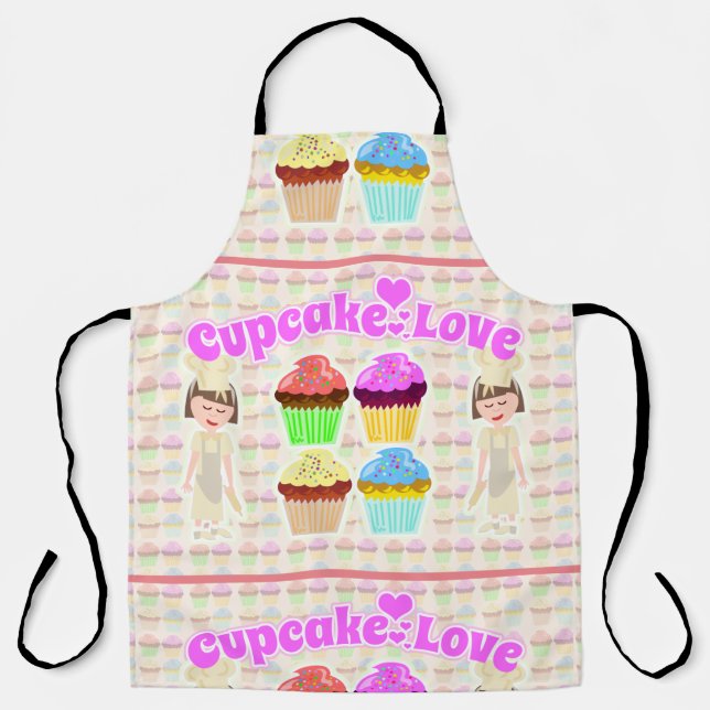 Niedliche Cupcake Liebe Koch Cartoon Schürze (Vorderseite)
