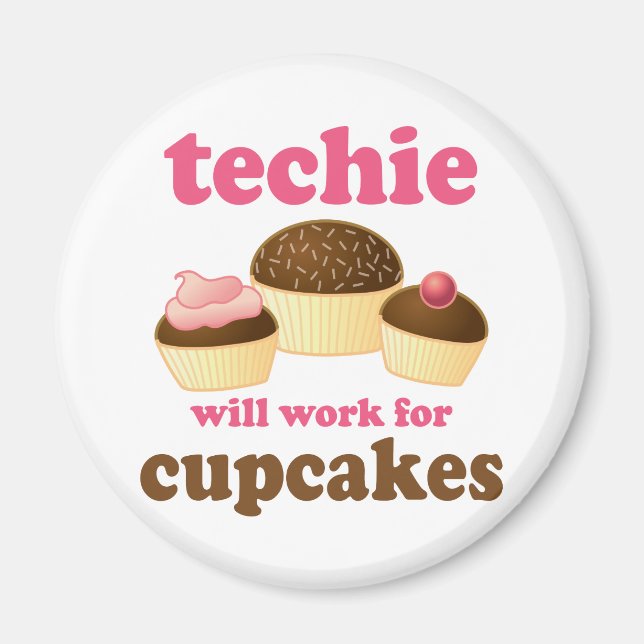 Niedliche Cupcake Techie Magnet (Vorne)