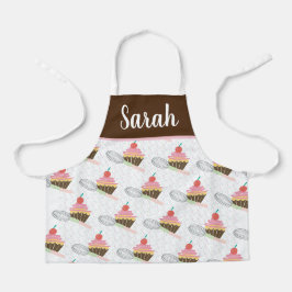 Niedliche Cupcake-Wirbel Schokolade Pink Whisk Spr Schürze