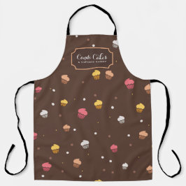 Niedliche Cupcakes Bäckerei Muster Brown Schürze