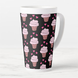Niedliche Cupcakes, rosa und schwarz Milchtasse