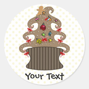 Niedliche Cupcakes Weihnachtsgeschenke Runder Aufkleber
