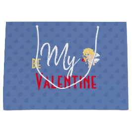 Niedliche Cupid sein meine Valentine Red Arrow Blu Große Geschenktüte