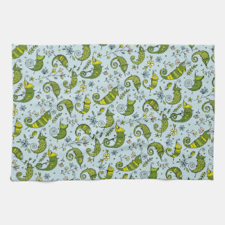 Niedliche Curly Chameleon Reptile Geschirrtuch
