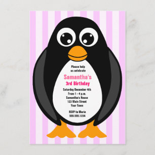 Niedliche Custom Birthday Party Penguin Invite - R Einladung