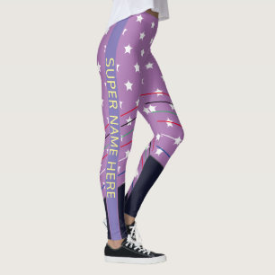 Niedliche Custom Lila Super Hero Juni 4. Juli Leggings