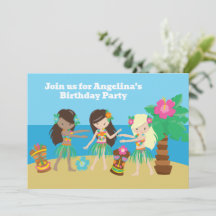 Niedliche Custom Luau Beach Hula Girls Geburtstags