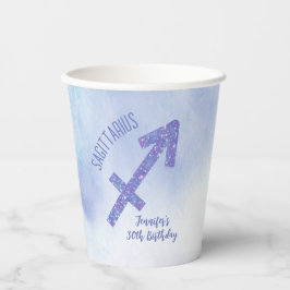 Niedliche Custom Sagittarier Lila Geburtstagsparte Pappbecher