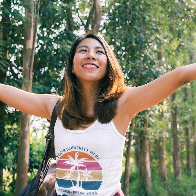 Niedliche Custom Spring Break Beach Palm Tree Stud Tank Top (Von Creator hochgeladen)