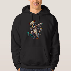 Niedliche Dabbing Katze Lover Halloween Mummy Skat Hoodie