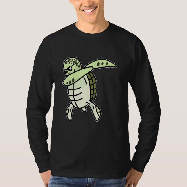 Niedliche Dabbing Meeresschildkröten-Idee für den  T-Shirt (Vorderseite)