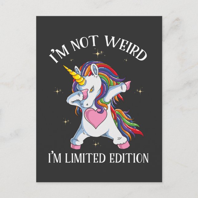Niedliche Dabbing Unicorn Kid Limited Edition Toch Postkarte (Vorderseite)