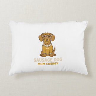 Niedliche Dachshund-Wursthund-Mama-Energie-Kaffeet Dekokissen