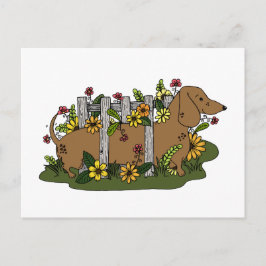 Niedliche Dachsund Postkarte oder Mini-Kunst