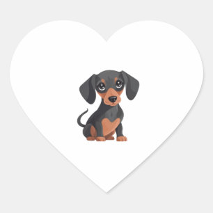 Niedliche Dackel Cartoon Adorable Dackel Hund Clip Herz-Aufkleber