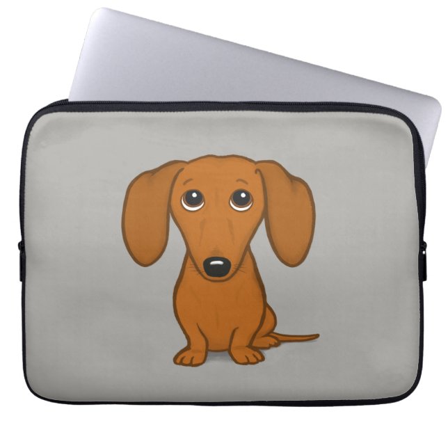 Niedliche Dackel| Cartoon Dackel Hund Laptopschutzhülle (Vorderseite)