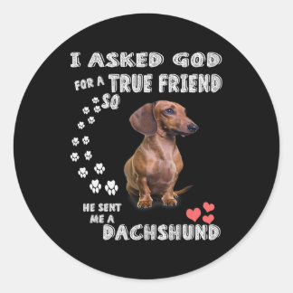 Niedliche Dackel Dackel Girl Dackel Mama Runder Aufkleber