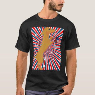 Niedliche Dackel Dackel Hund Patriotische Feier T-Shirt