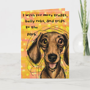 Niedliche Dackel Dog Fun Bright Happy Birthday Karte