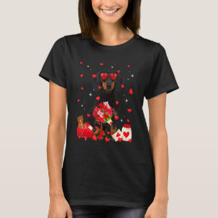 Niedliche Dackel Dog Valentine Fun Dog Vater Mama T-Shirt
