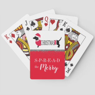 Niedliche Dackel Frohe Weihnachts-Dog Spaß Grafik Spielkarten