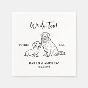 Niedliche Dackel Golden Retriever Hunde Hochzeit Serviette