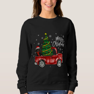 Niedliche Dackel Hund LKW Frohe Weihnachtshunde Li Sweatshirt