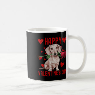 Niedliche Dackel Hund Rotes Herz Paare Happy Valen Kaffeetasse