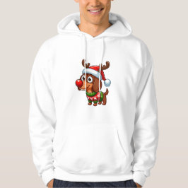 Niedliche Dackel Hund Rudolph Cartoon Hoodie