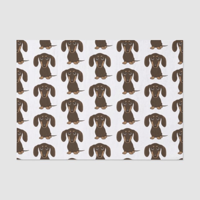 Niedliche Dackel-Hunde des Seidenpapier (Vorderseite)