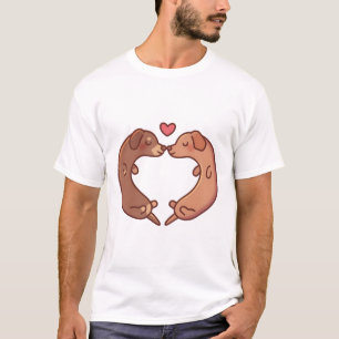Niedliche Dackel Hunde in Liebe T-Shirt
