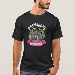 Niedliche Dackel Hunde Mama Blume Welpen Hunde T-Shirt