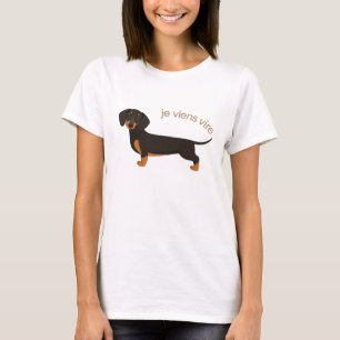 Niedliche Dackel mit französischem Text T-Shirt