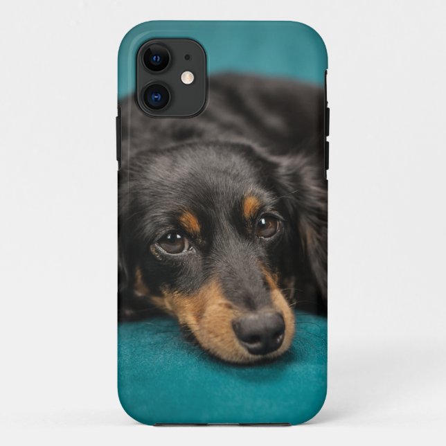Niedliche Dackel-Niederlegung Case-Mate iPhone Hülle (Rückseite)
