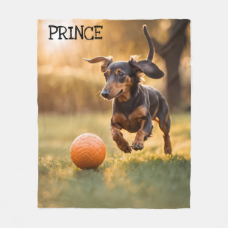 Niedliche Dackel Personalisiert Fleecedecke