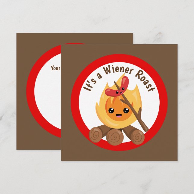 niedliche Dackel Roast Party Einladung hinzufügen  (Vorne/Hinten)