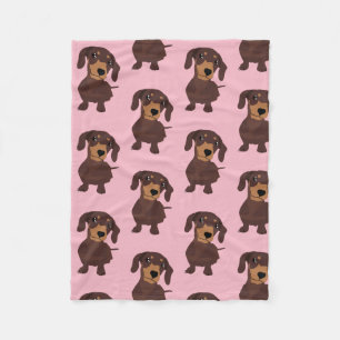 Niedliche Dackel-Rosa-Fleece-Decke Fleecedecke