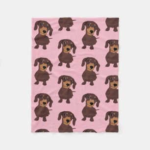 Niedliche Dackel Rosa Fleece Leder