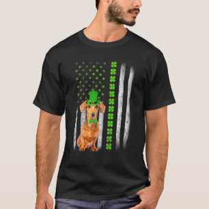 Niedliche Dackel Saint Patrick S Day American Flag T-Shirt