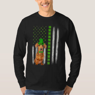 Niedliche Dackel Saint Patrick's Day American Flag T-Shirt