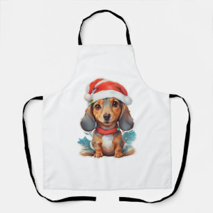 Niedliche Dackel Santa Classic T - Shirt Schürze