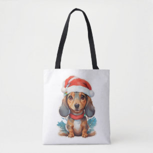 Niedliche Dackel Santa Classic T - Shirt Tasche