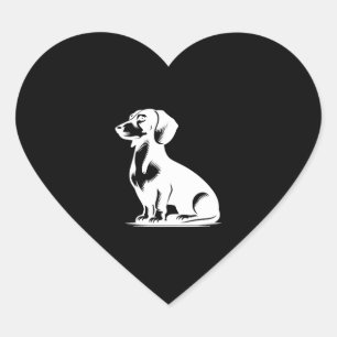 Niedliche Dackel Stilvoller Hund Herz-Aufkleber