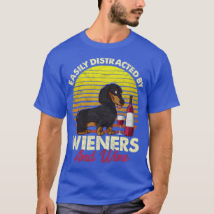 Niedliche Dackel und Wine Design Dackel Hunde Dack T-Shirt