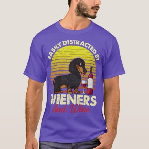 Niedliche Dackel und Wine Design Dackel Hunde Dack T-Shirt