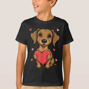 Niedliche Dackel Valentinstag Herzstück Lover Hund T-Shirt